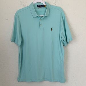 Polo by Ralph Lauren Classic Fit Men's Cotton Aqua Polo Shirt Size L
